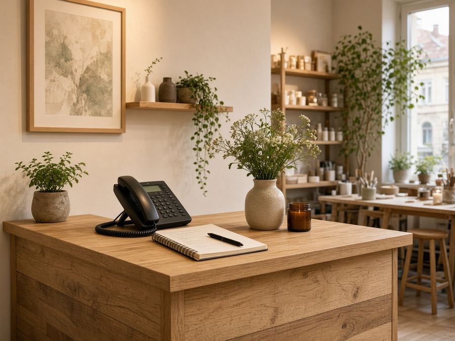 Contact desk at Rapid Bloom Candles in Cluj-Napoca
